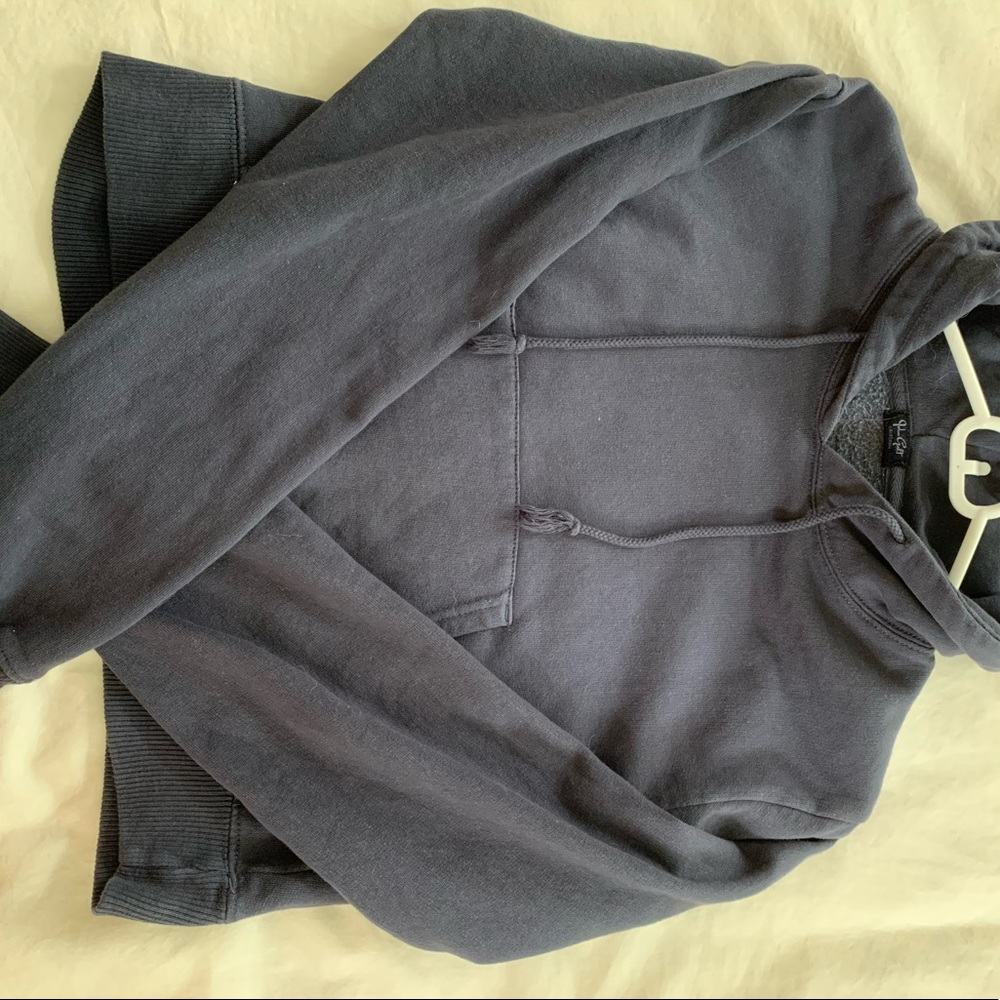 John Galt navy blue crop hoodie